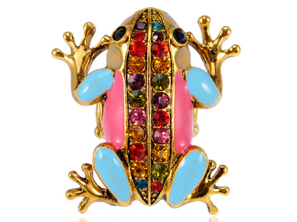 Multicolored Colorful Frog Ring