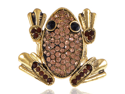 Antique Cartoon Abstract Topaz Leap Frog Toad Ring