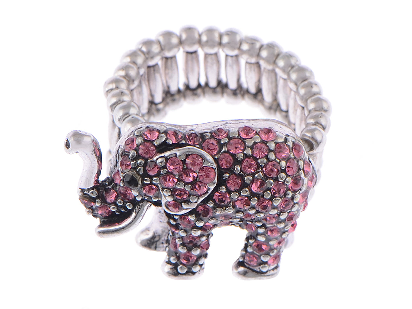 Tiny Pink Rose African Safari Playful Elephant Ring