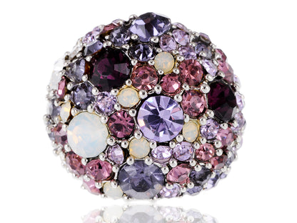 Lilac Purple Pink Cluster Bauble Ring