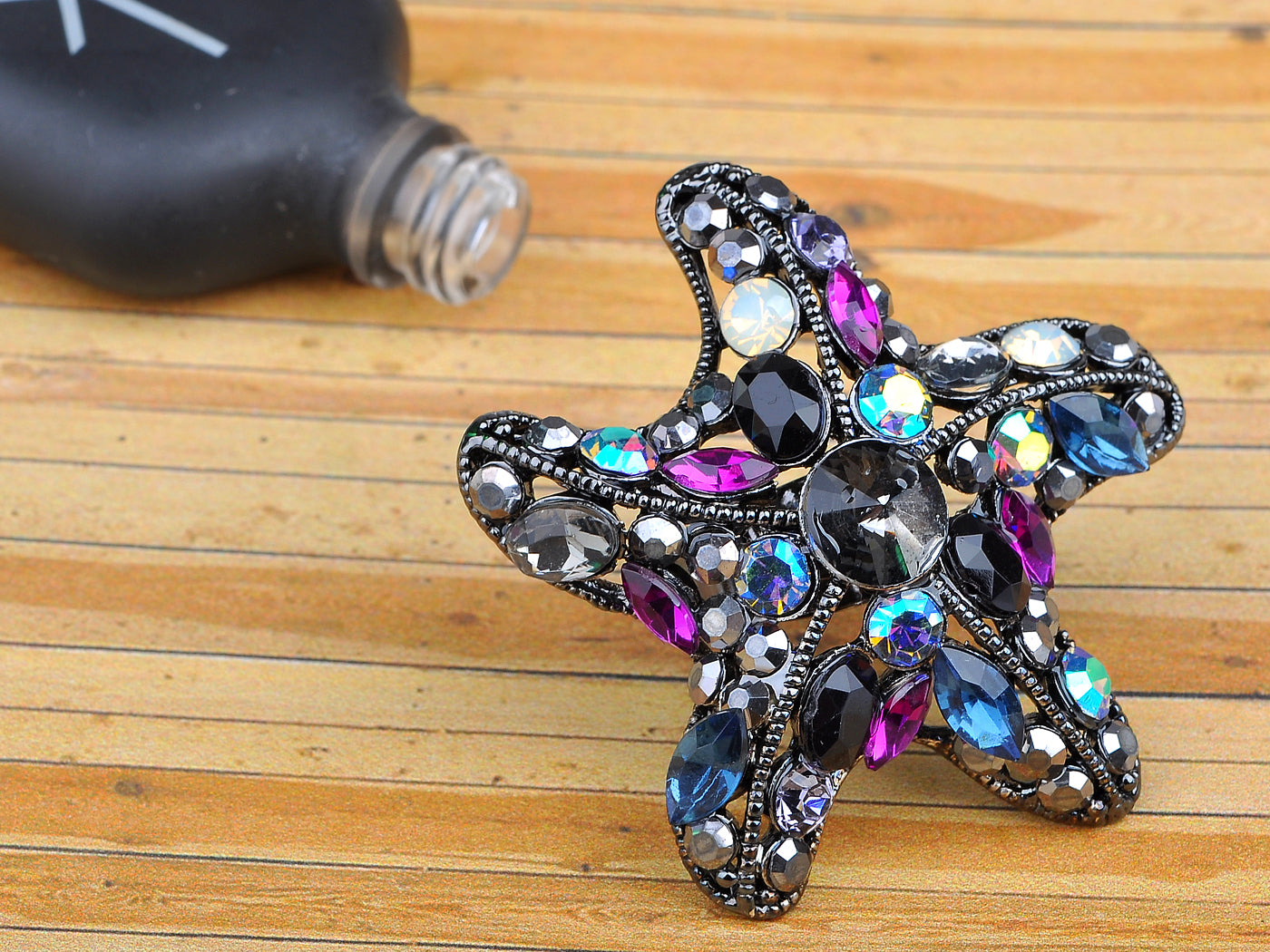 Dazzling Colorful Starfish Star Ring