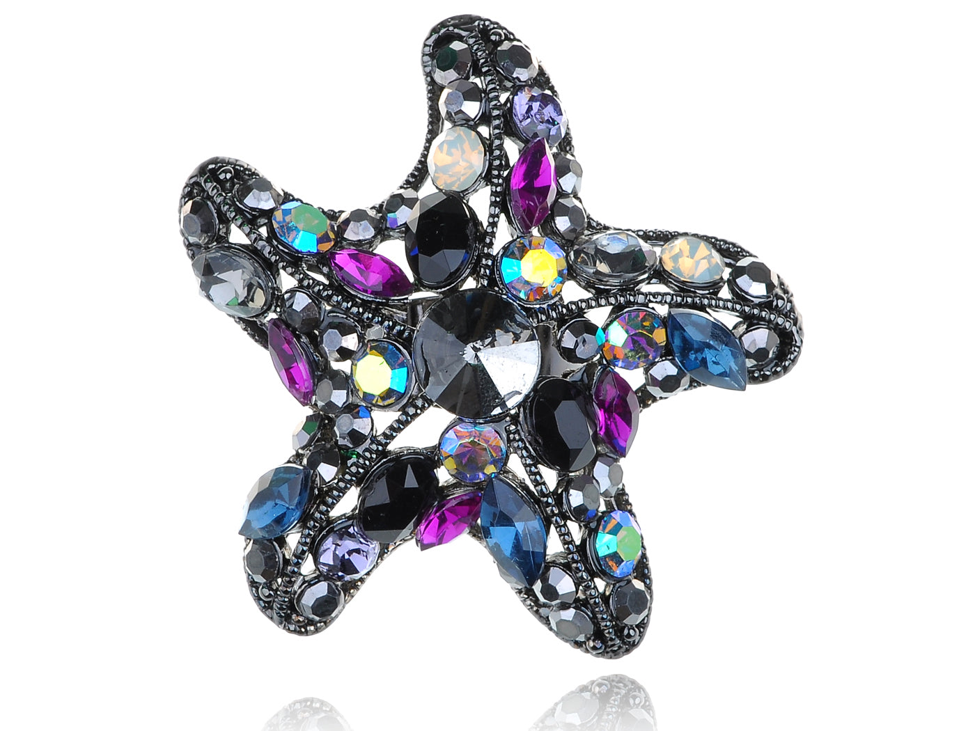 Dazzling Colorful Starfish Star Ring