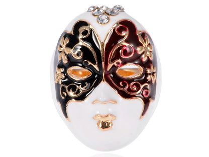 Enamel Paint Butterfly Venetian Masquerade Lady Face Ring