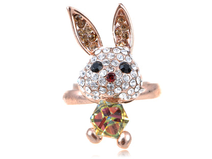 Rose Cartoon Bunny Rabbit Rhinestone Halloween Bodied Ring