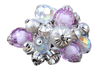 Purple Beads And Baubles Cluster Of Ss Trendy Ring