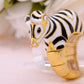 Enamel Painted Adorable Minituare Zebra Band Ring