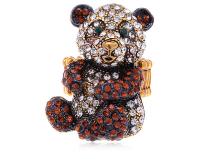 Antique Topaz Happy Panda Bear Ring