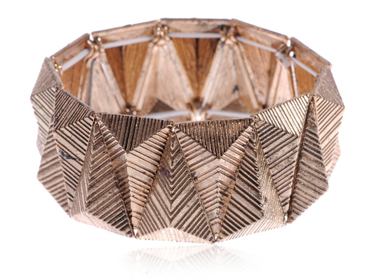 Tribal Three Dimensional Mountain Like Ancient Cuff Bracelet