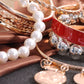 Indian Layering Pearl Dangling Red Bangle Bracelets