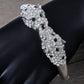 D Black Emerald Twin Lion Cuff Bracelet Bangle