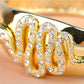 Golden Toned Snake Cuff Bracelet Bangle