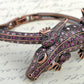 Copper Amethyst Colored Alligator Crocodile Bangle Bracelet