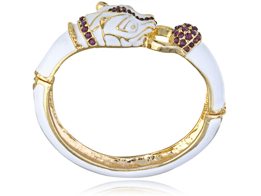 Amethyst Animal Cuff Bracelet Bangle