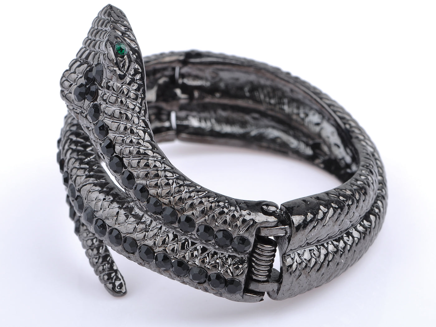 Gun Black Antique Snake Wrap Bangle Bracelet