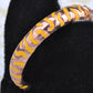 Antique Like Cream Enamel Black Ab Tiger Cuff Bangle Bracelet