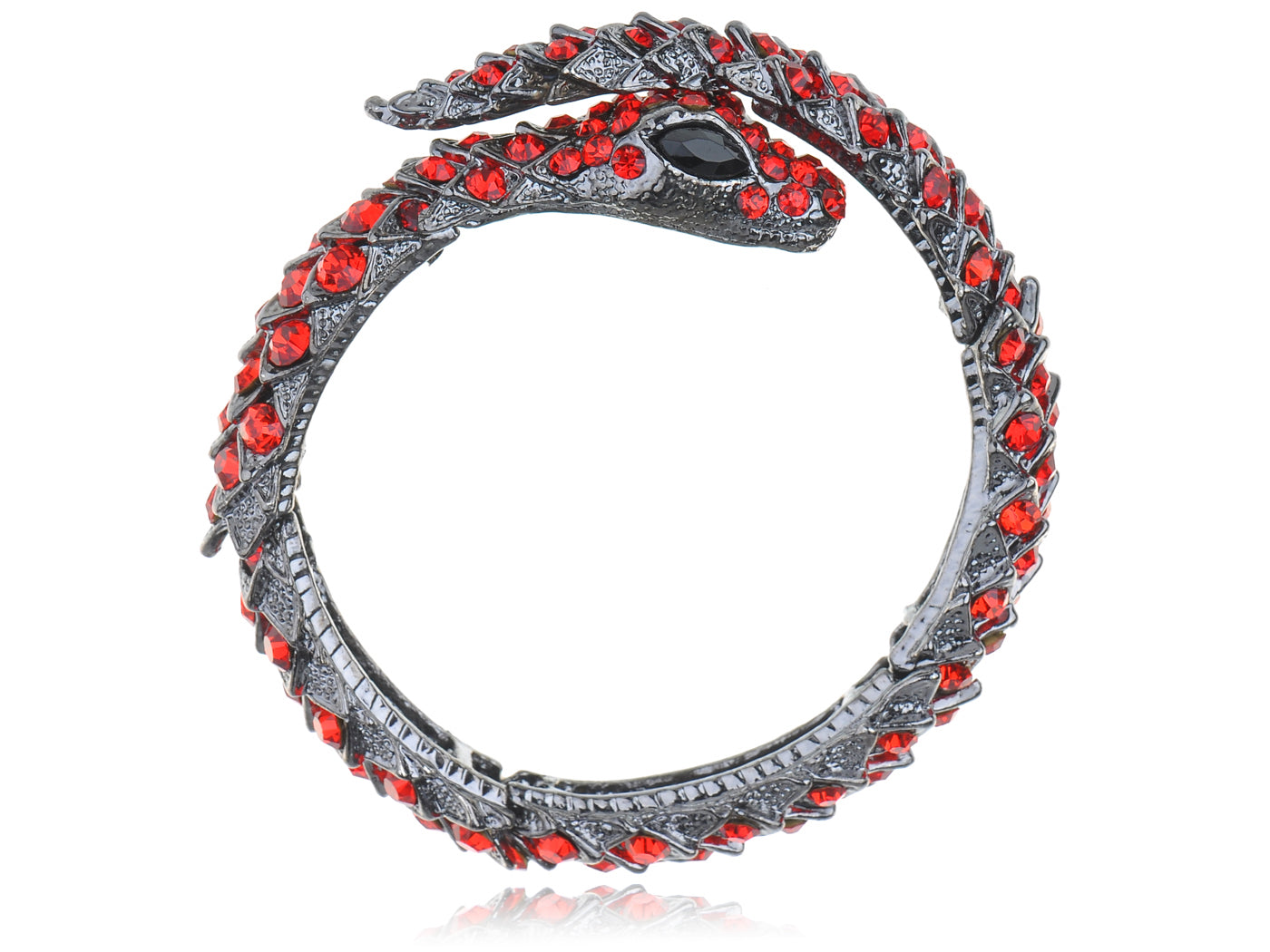 Gun Ruby Blk Gem Snake Cuff Bangle Bracelet - Anna-Kaci – ALILANG.COM