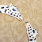 White And Black Enamel Twin Giraffe Cuff Bangle Bracelet