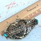 Antique Teal Zircon Heart Jeweled Butterfly Bangle Bracelet