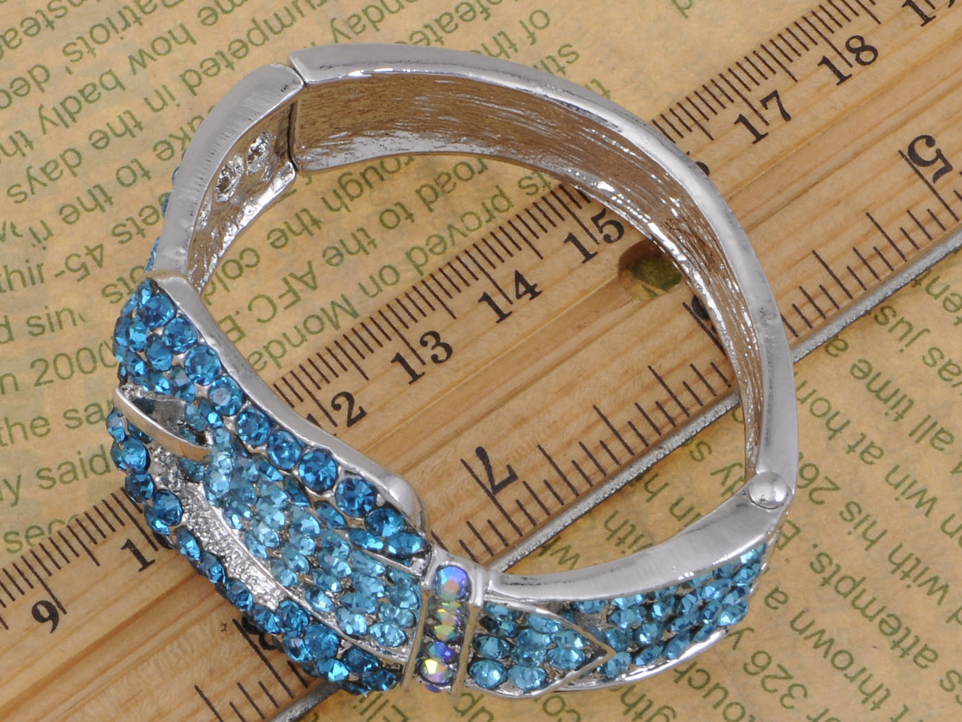 Iridescent Blue Belt Buckle Bangle Bracelet