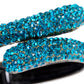Antique Blue Zircon Statement Cuff Bracelet Bangle