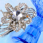 Antique Bridal Flower Gem Cuff Bracelet Bangle
