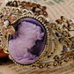 Vintage Flower Victorian Queen Cameo Open Cuff Bangle