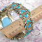 Sky Blue Cameo Lady Aqua Antique Inspire Brass Cuff Bangle Bracelet