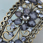 Smoke Black Jewel Floral Antique Inspire Cuff Bangle Bracelet