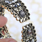 Smoke Black Jewel Floral Antique Inspire Cuff Bangle Bracelet