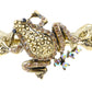 Black Eye Smoky Topaz Toad Frog Reptile Cuff Bracelet Bangle
