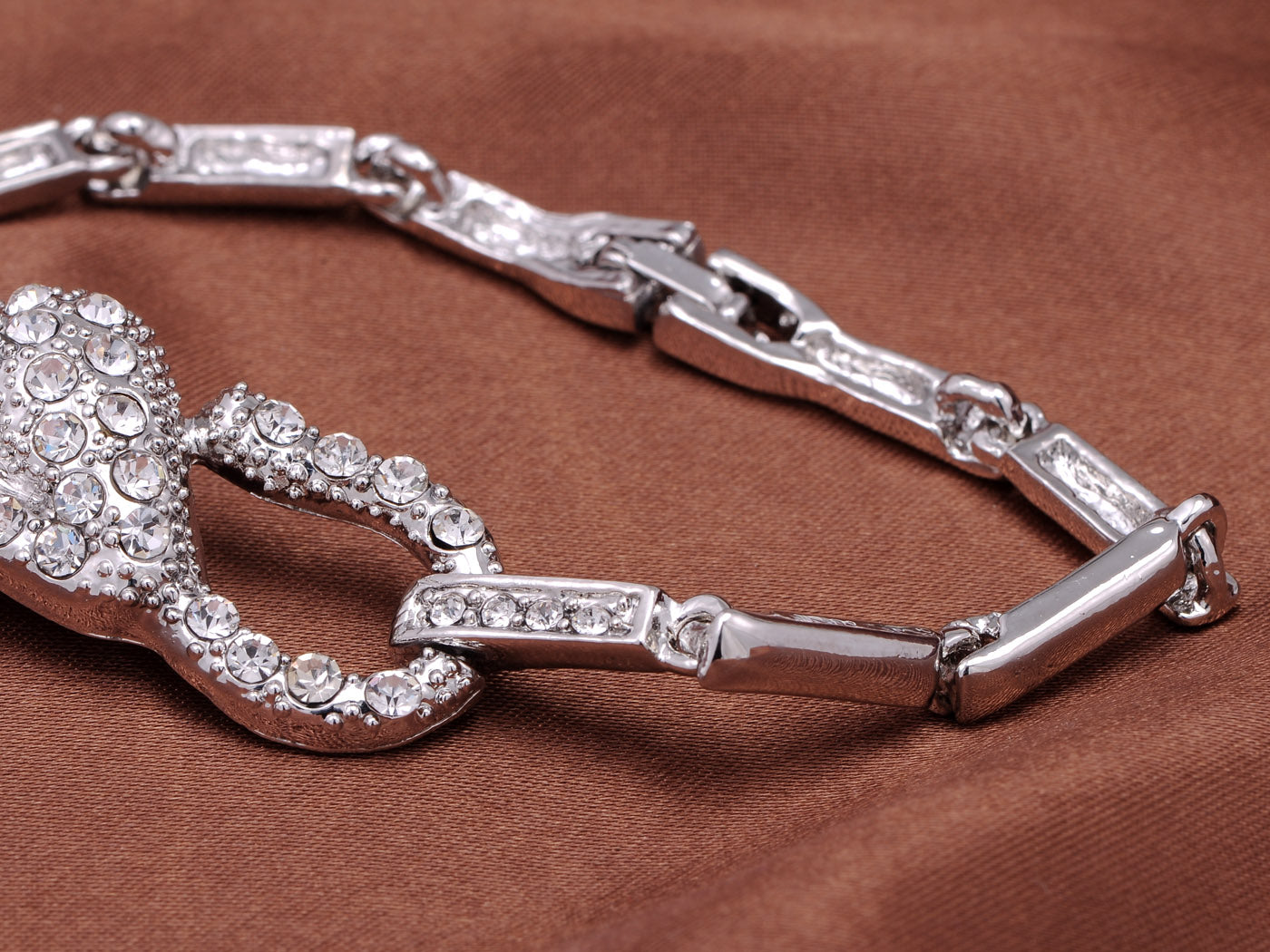 Silver Jaguar Leopard Animal Link Bracelet