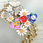 Colorful Enamel Flower Ladybug Butterfly Chain Bracelet