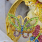 Colorful Wide Wings Spread Bead Butterfly Trio Bangle