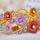 Cluster Flirty Pastel Colorful Flower Arrangement Bracelet