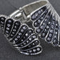 Grey Filigree Angel Wings Shell Cuff Bracelet
