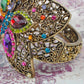Antique Multicolored Colorful Butterfly Bangle Bracelet
