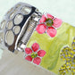 Pearly Pearlescent Pink Peridot Flower Bracelet Bangle