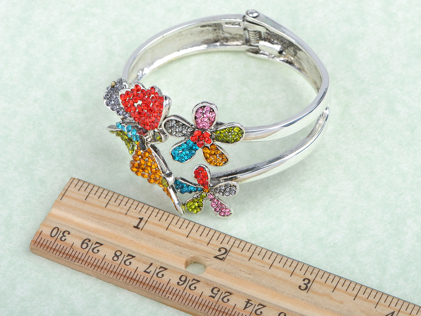 Trendy Multi Colorful Butterfly Flower Bracelet Bangle Cuff
