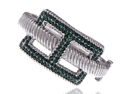 Silver Black Hemp Rope Chain Double Frame Bracelet