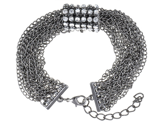 Gun Rocker Multilayer Chain Link Statement Bracelet