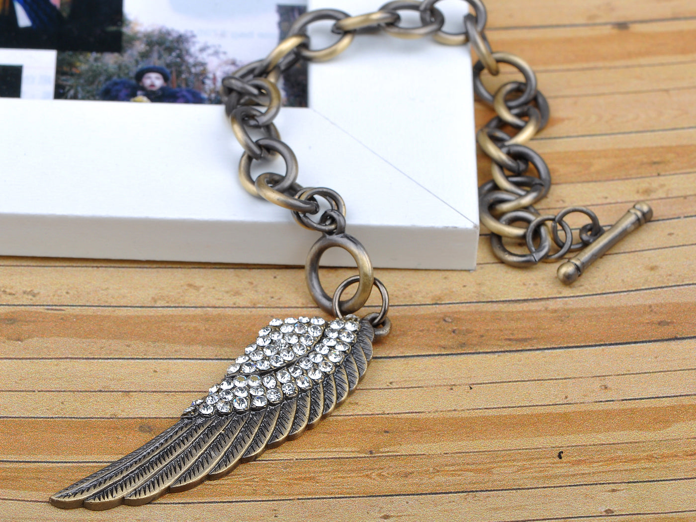 Vintage Gold Chain Feather Bird Wing Bracelet