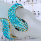 Fun Aquamarine Zircon Gems Snake Bracelet Bangle Cuff