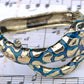 Piercing Vintage Gold Green Ridges Snake Bracelet Bangle