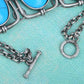 Ethnic Tribal Antique Turquoise Bead Chain Link Bracelet
