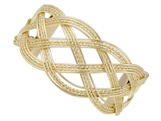 Braided Open Cuff Contemporary Bracelet