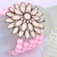 Five Strand Rose Pink Plastic Bead Flower Petals Band Bracelet