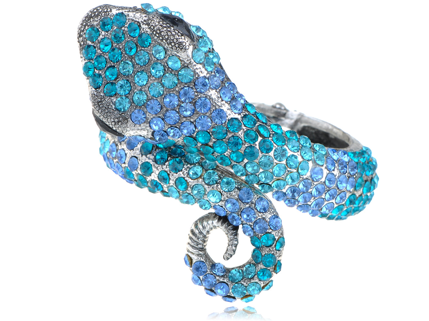Vintage Snake Blue Sapphire Bracelet Bangle Cuff