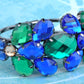 Statement Emerald Green Sapphire Blue Bracelet Bangle