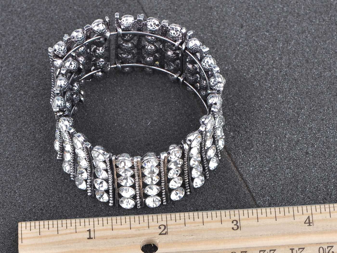 Silver Tennis Bridal Jewelry Bangle Cuff Bracelet