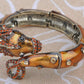 Antique Brass Topaz Colored Loch Ness Sea Monster Bangle Bracelet